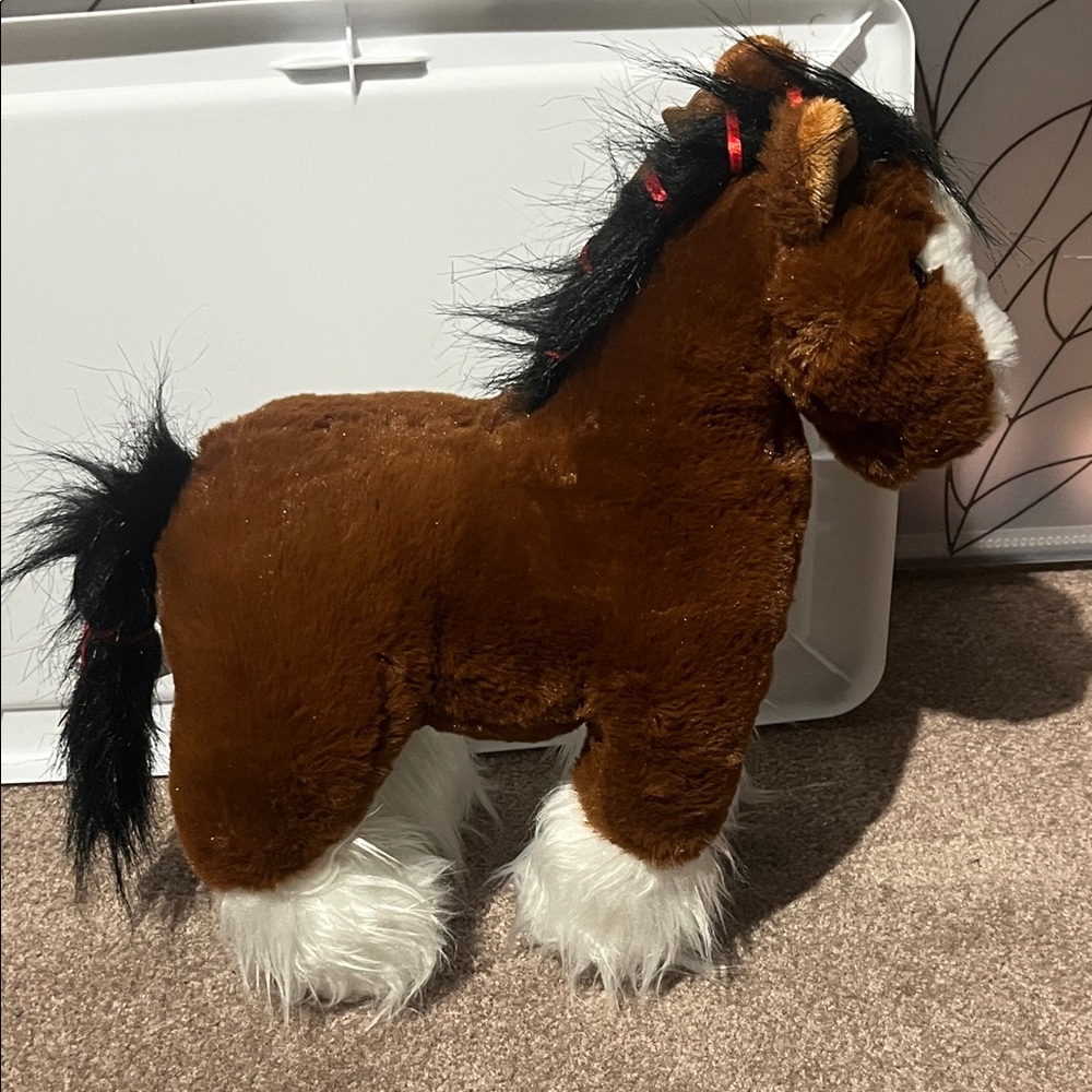 Brown and White Plush Horse Toy - Picture 2 of 5